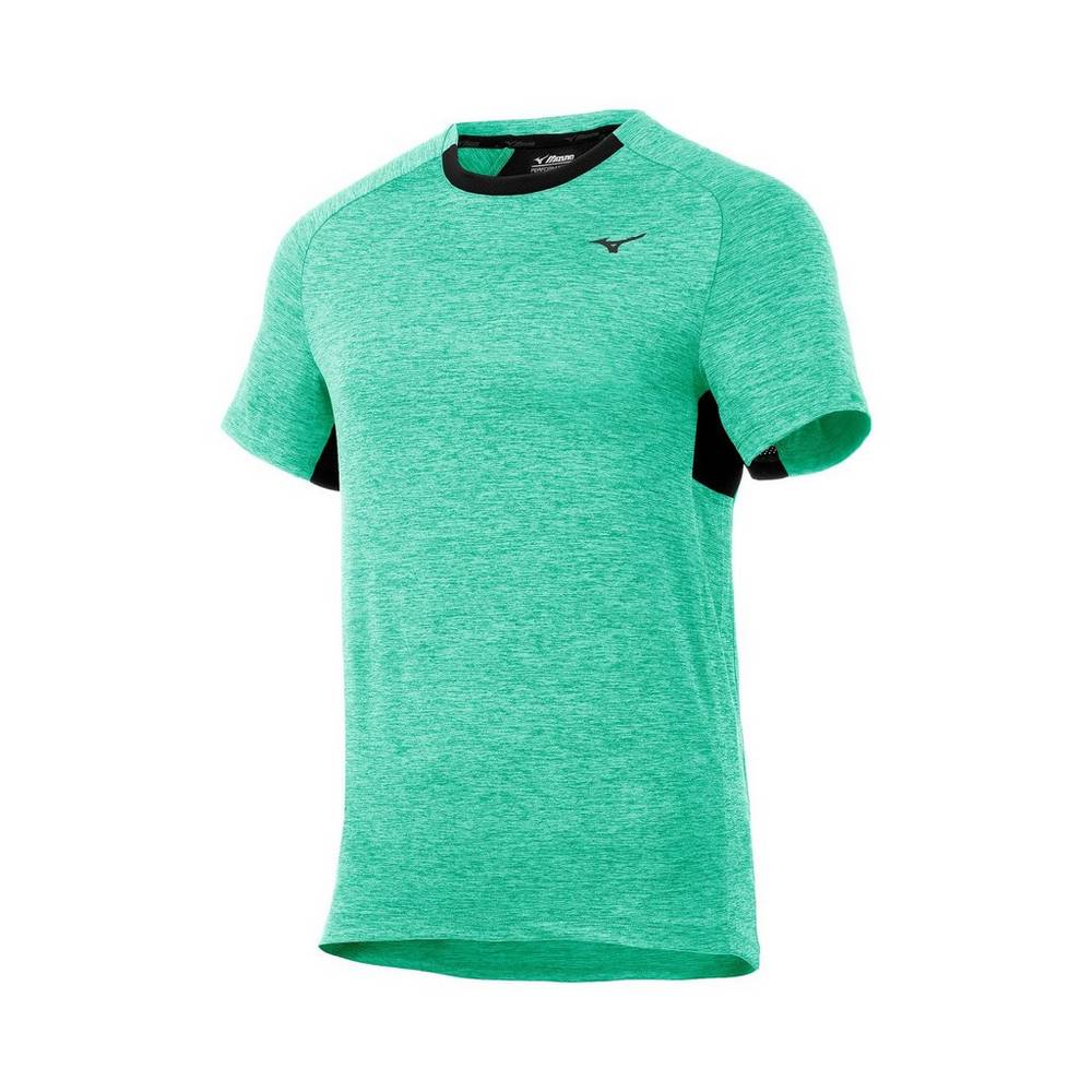 Mens Mizuno Alpha Short Sleeve T-Shirts Green/Black Philippines (KZWBNL460)